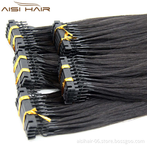 Aisi Hair Best Selling Top Quality Malaysia  Pre-Bonded 6D Human Hair Extension